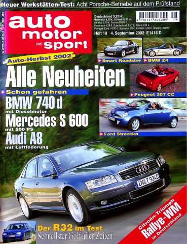 Deckblatt Auto Motor und Sport (19/2002)